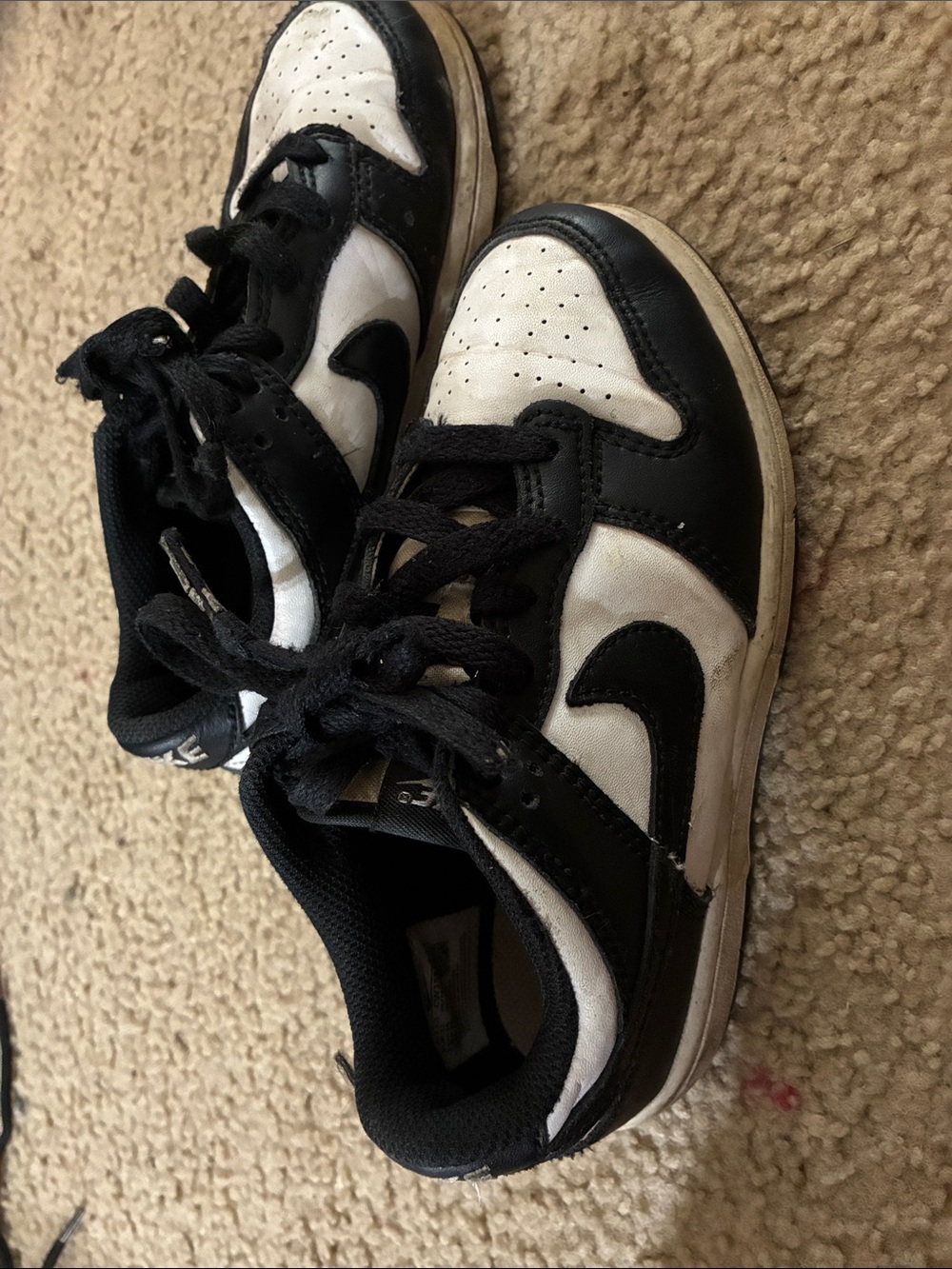 Nike Kids Black and White Low-Top Sneakers